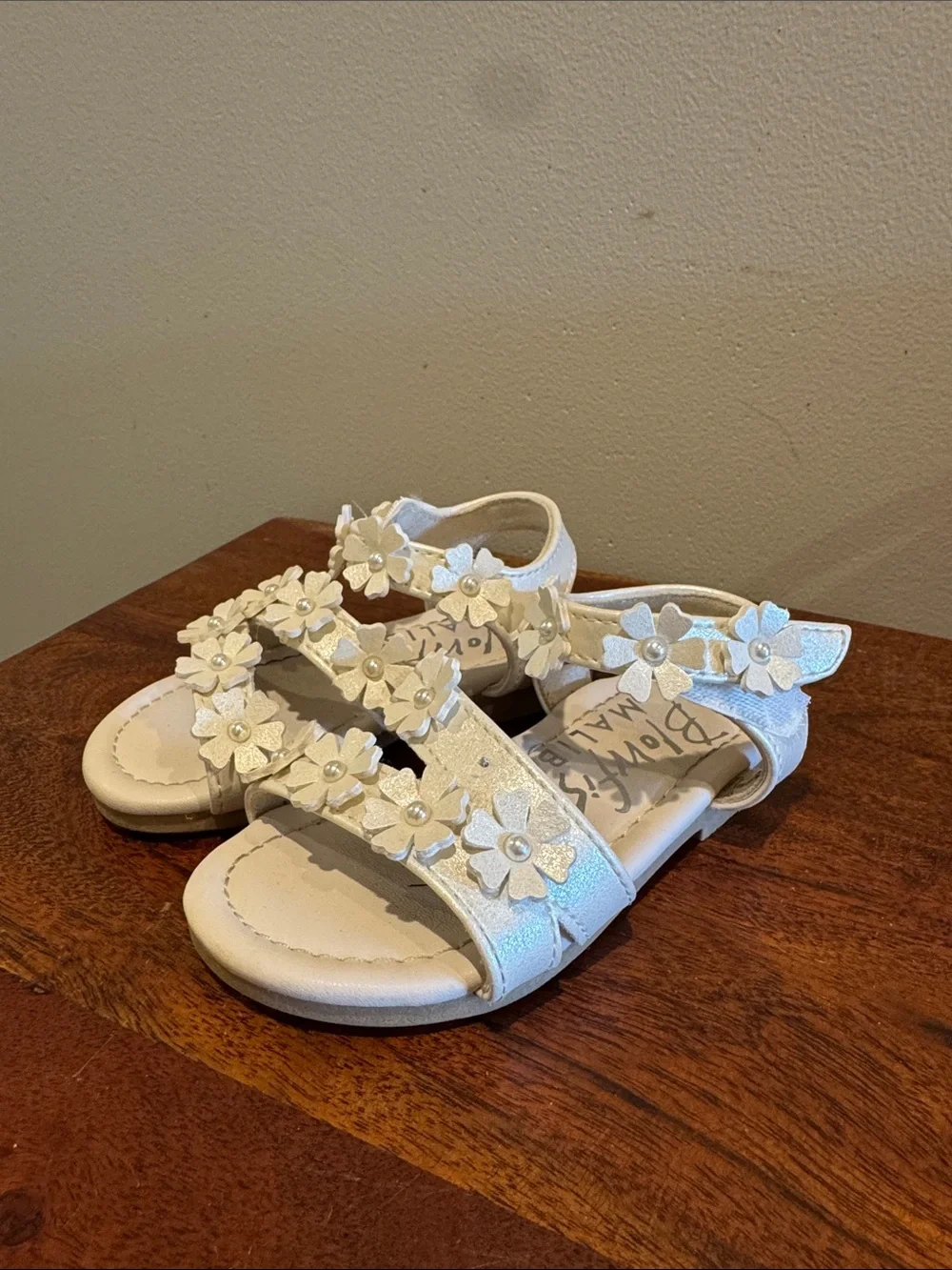 Blowfish Girls Cream Floral Strap Sandals - Decorative Flower Accent